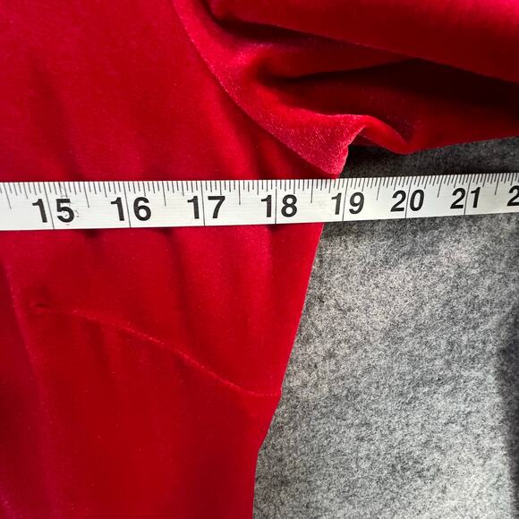 Gianni Bini Dress Womens 10 Red Velour Mock Neck Velvety Modern Holiday Festive - Picture 9 of 16